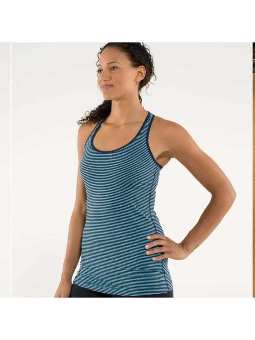 Lululemon Cool Racerback Hyper Stripe Blue Moon / Inkwell